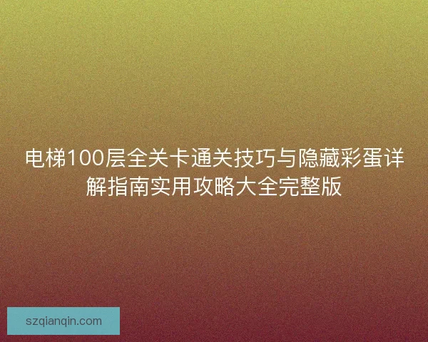 电梯100层全关卡通关技巧与隐藏彩蛋详解指南实用攻略大全完整版